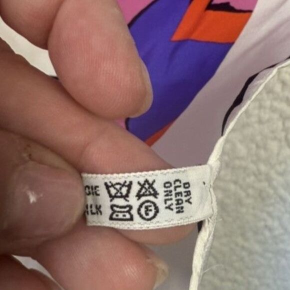 Vintage Pierre Cardin Scarf Womens Large Multicolor Abstract 100% Silk Italy 80s - Picture 5 of 10